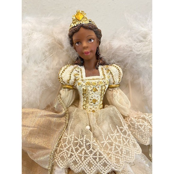 African American Vintage Tree Topper Angel 14 Inches Used - Picture 6 of 7